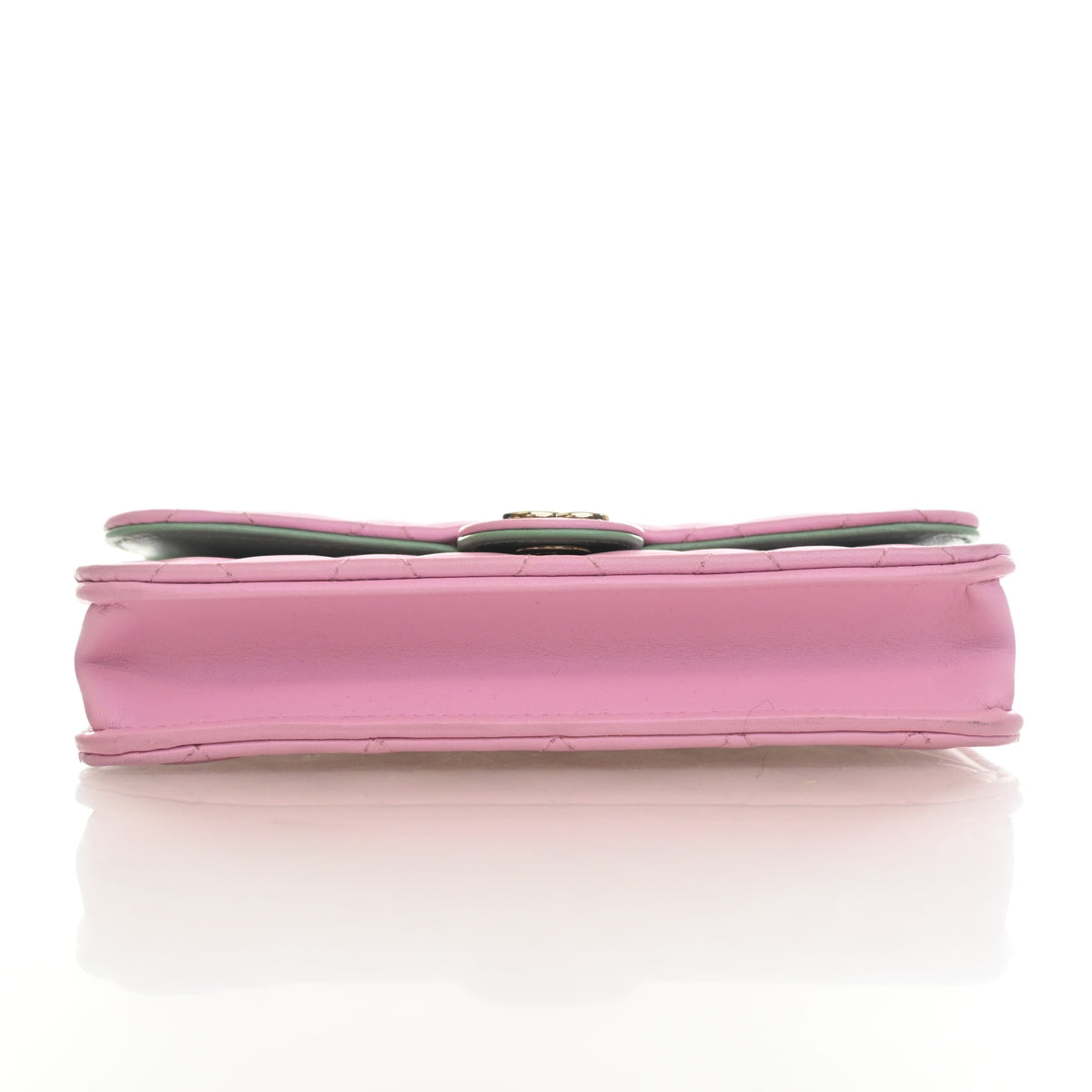 Pre-Owned Chanel Phone Holder Lambskin Top Handle With Chain, side profile, photo 9 of 17