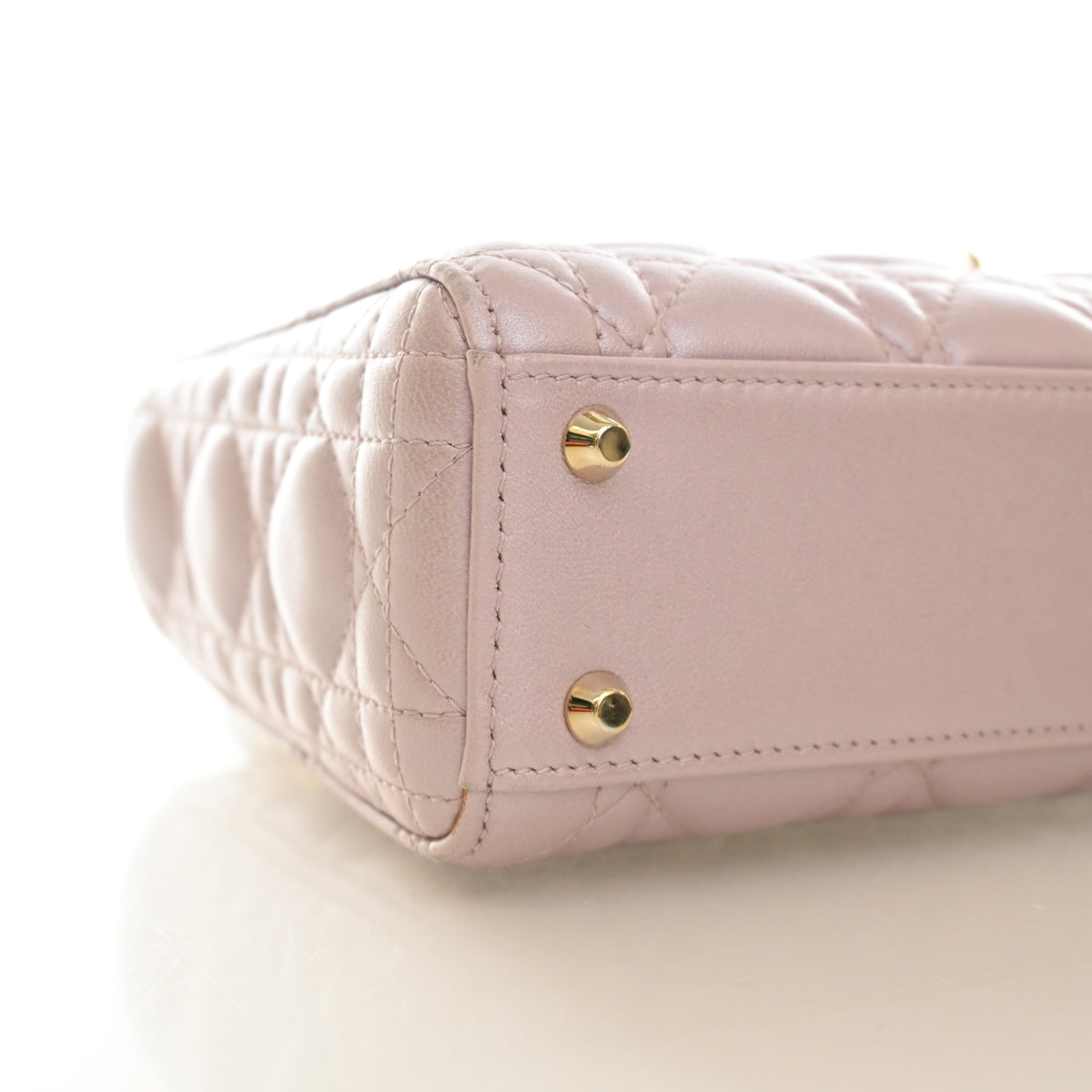Pre-Owned Christian Dior Lady Dior Mini Lambskin, base and feet view, photo 6 of 22