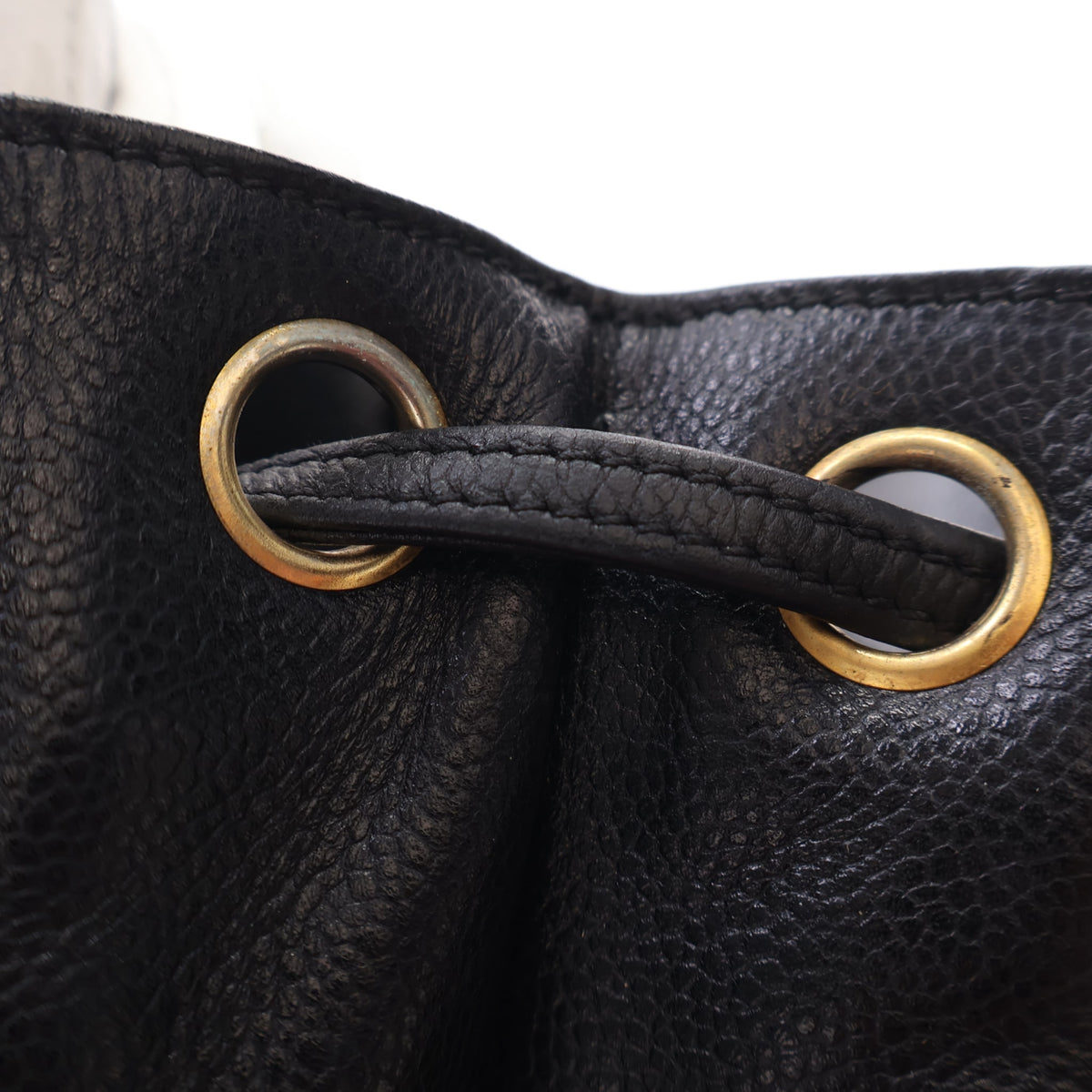 Vintage Chanel Backpack Caviar Leather Triple CC, gold hardware close-up, photo 20 of 22