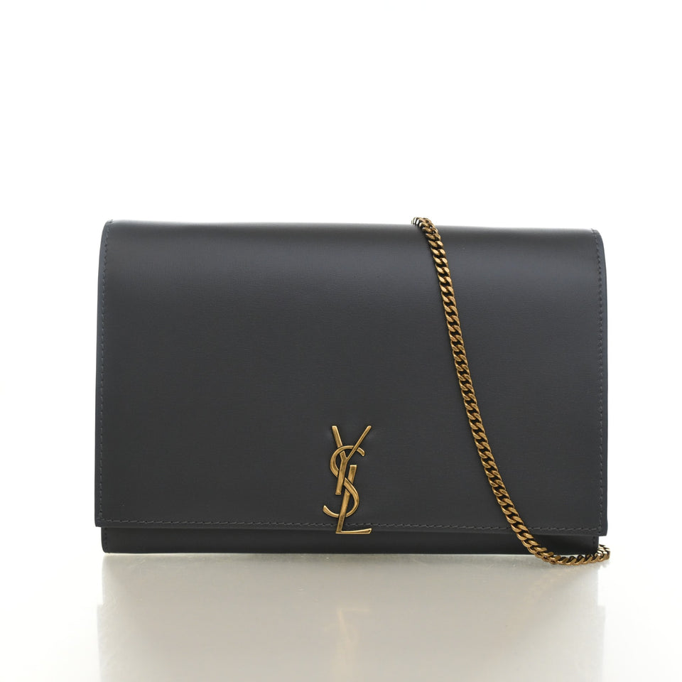 Saint Laurent Calfskin Cassandre Clutch On Chain