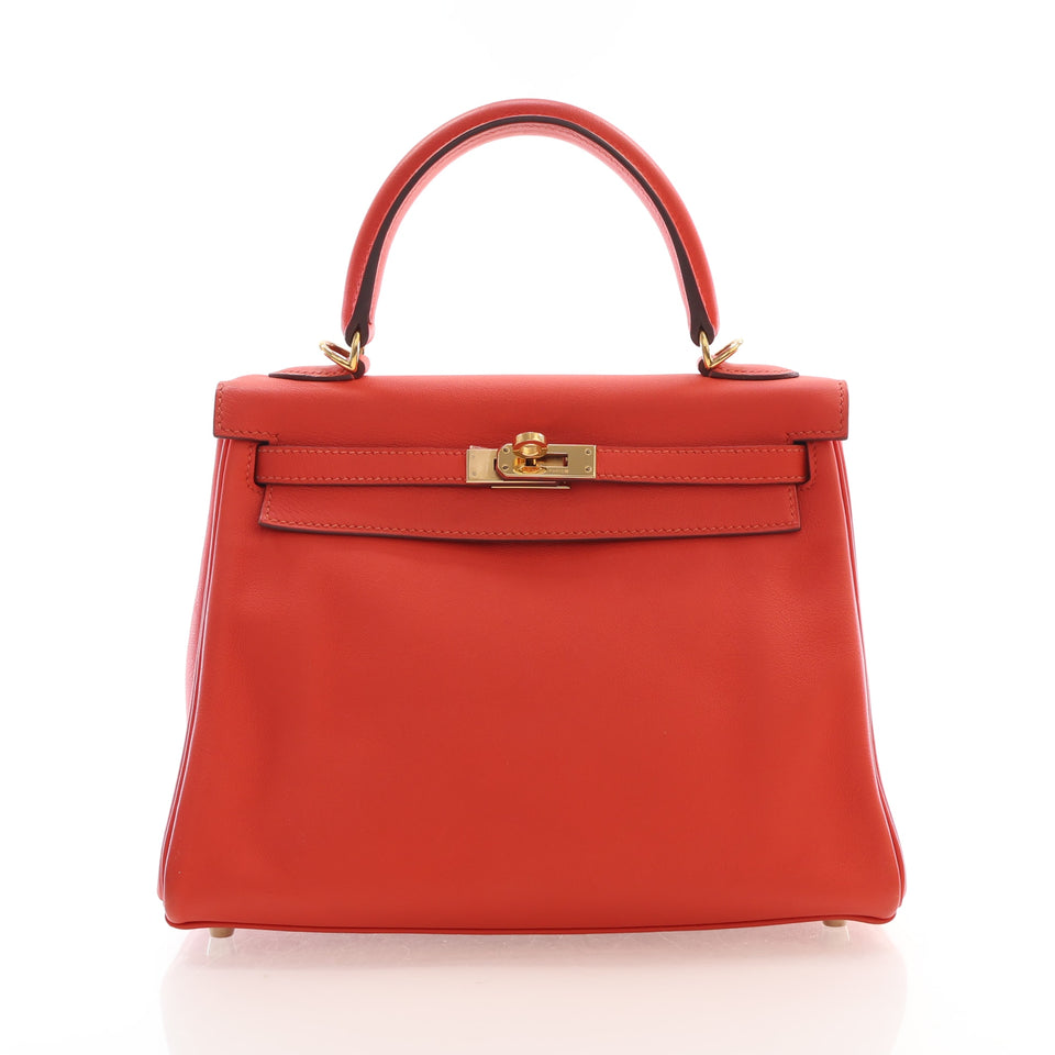 Hermes Rouge Pivoine Swift Kelly 25