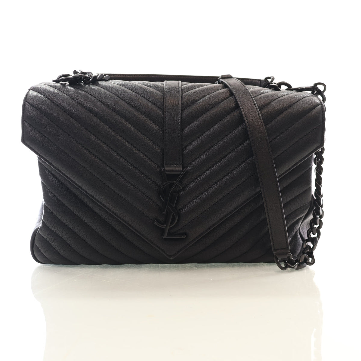 Pre-Owned Saint Laurent Large Sheepskin College, front view, authenticated at Luxe Du Jour