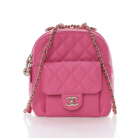 chanel cc day backpack quilted caviar mini White LGHW Chanel Caviar Quilted Small CC