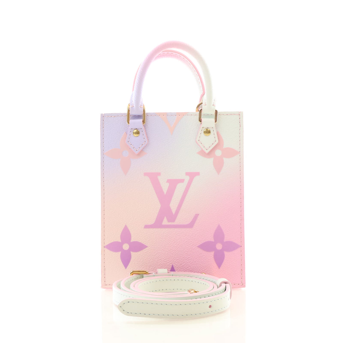 Pre-Owned Louis Vuitton Sac Plat Monogram Petit, front view, authenticated at Luxe Du Jour