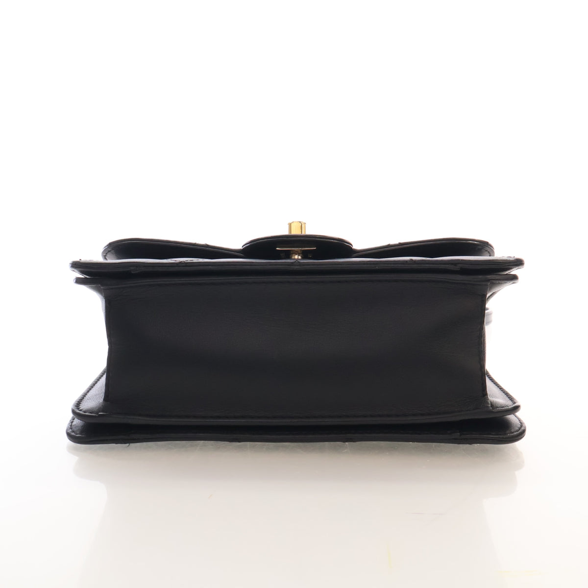 Pre-Owned Chanel Top Handle Mini Lambskin Flap Bag, base and feet view, photo 9 of 17