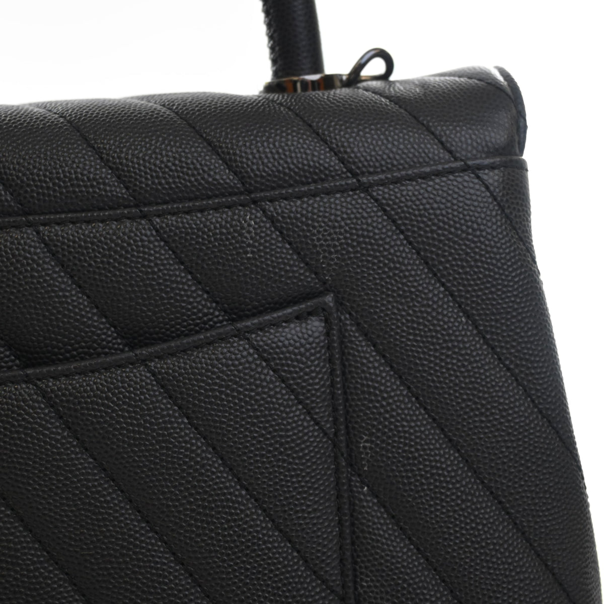Pre-Owned Chanel Coco Handle Medium Caviar Leather Bag, side profile