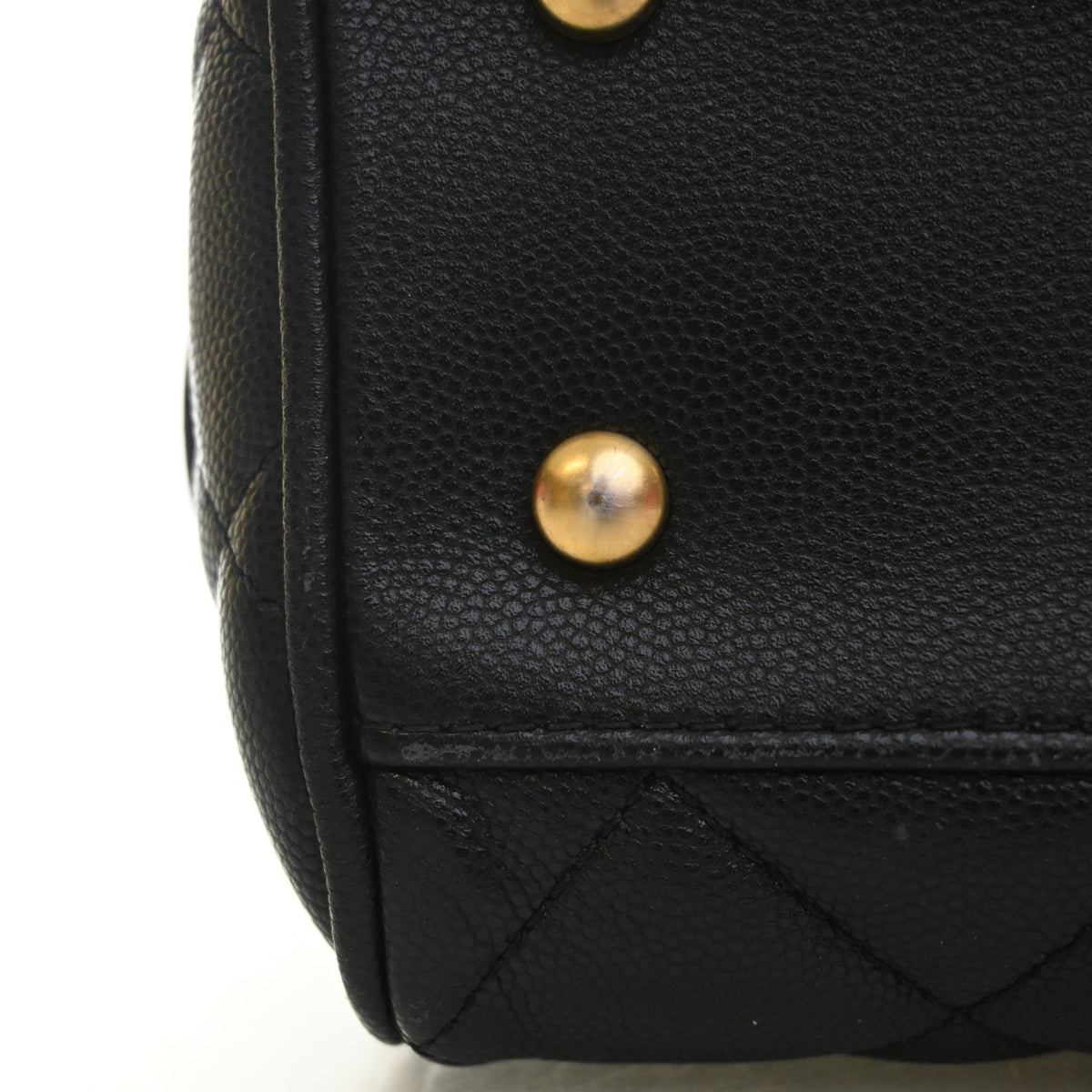 Pre-Owned Chanel Small Caviar Leather Bowling Bag, gold hardware