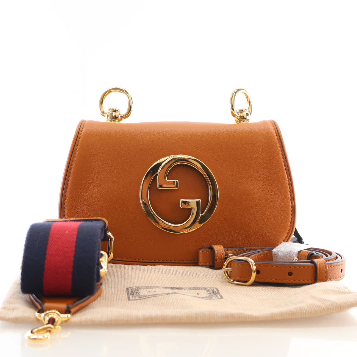 Pre-Owned Gucci Mini Calfskin Blondie, shown with dust bag and packaging