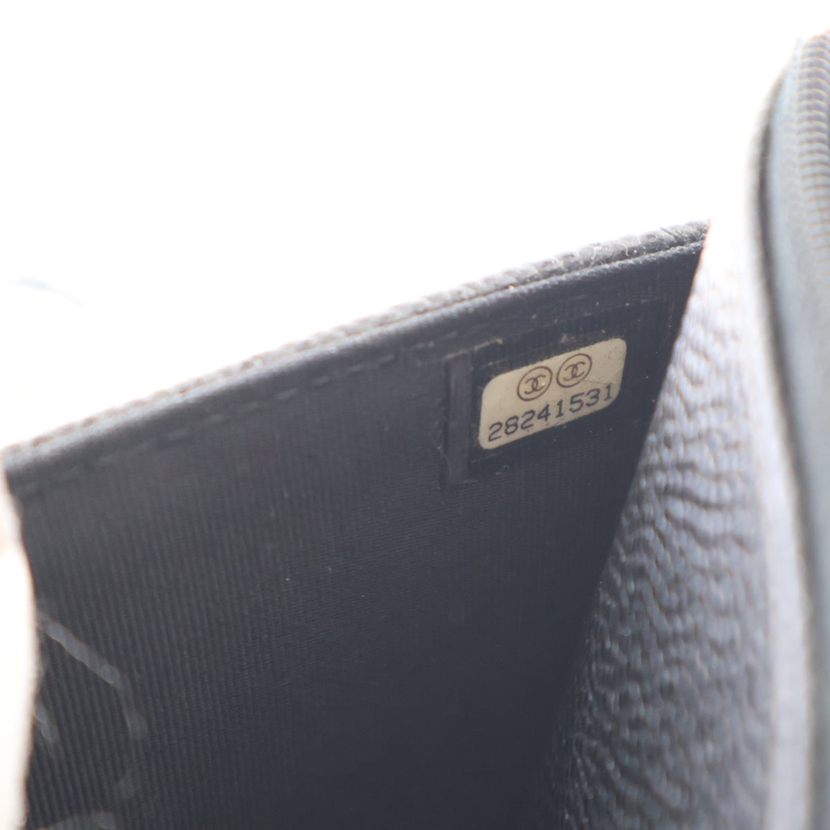 Pre-Owned Chanel Wallet On Chain Caviar Leather WOC, interior label