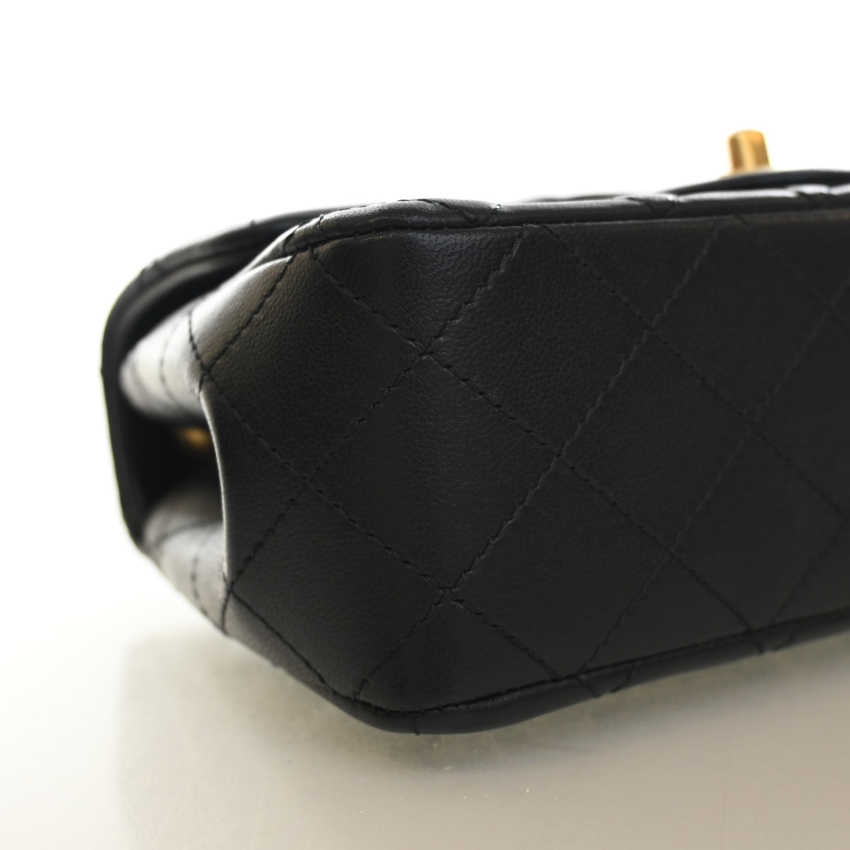 Pre-Owned Chanel Flap Bag Mini Lambskin Camellia Pearl Crush Rectangular, base view