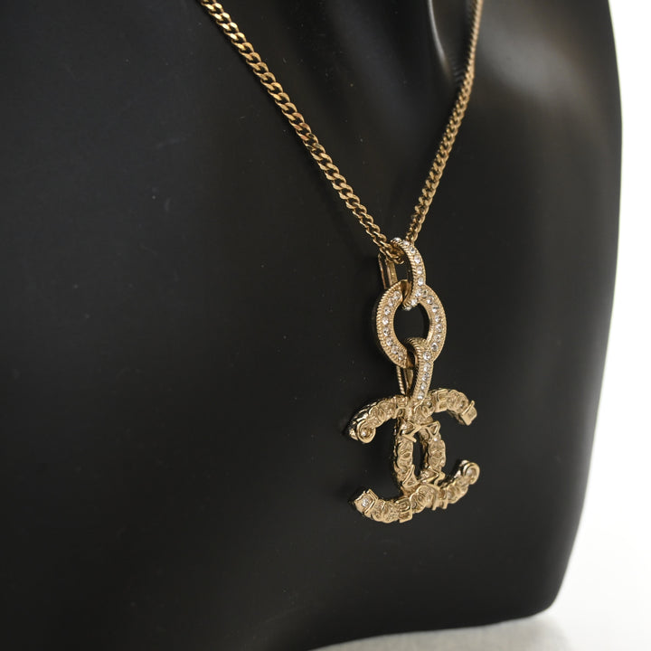 Chanel Crystal Drop CC Pendant Necklace