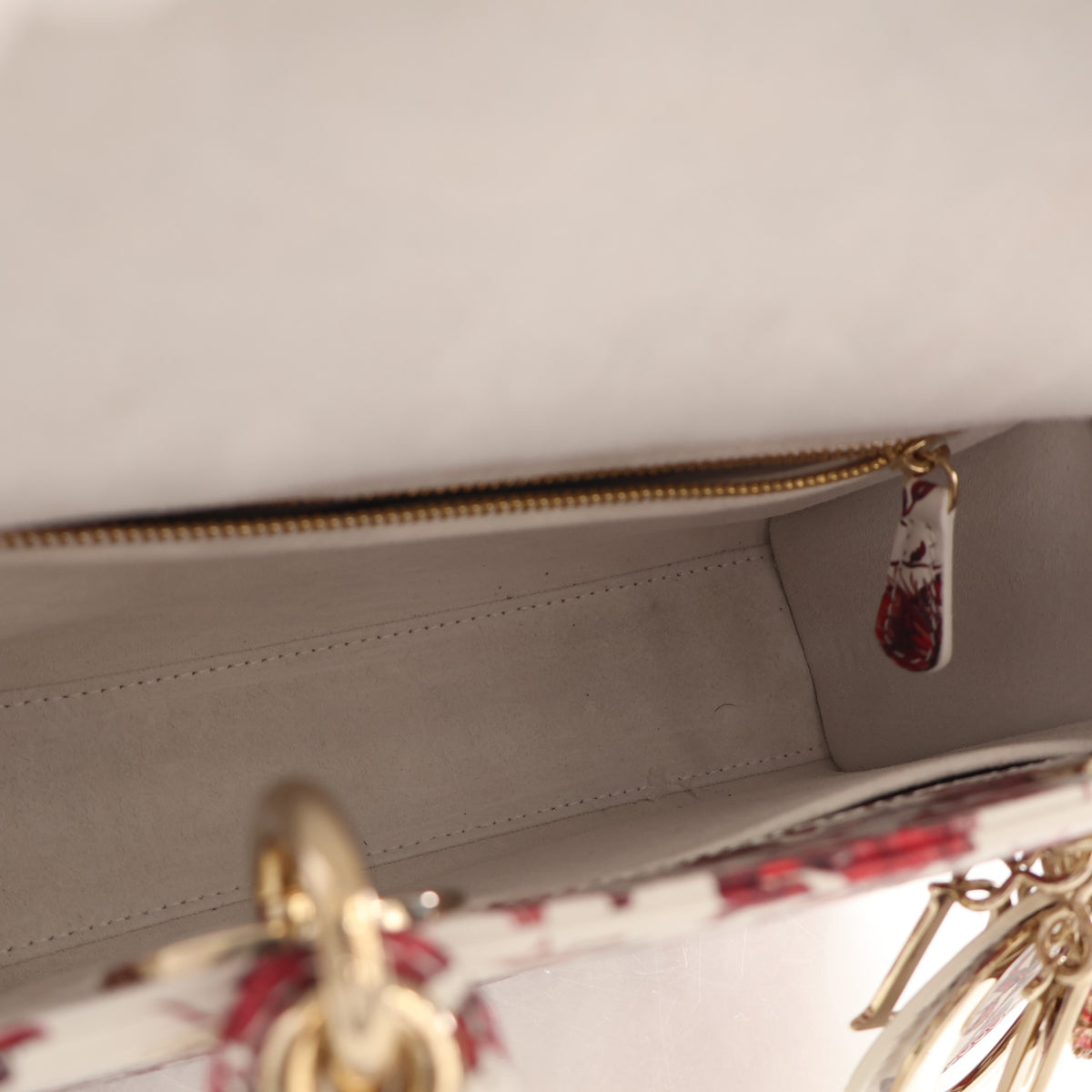 Pre-Owned Christian Dior Lady Dior Small Calfskin My Abcdior, open interior with lining