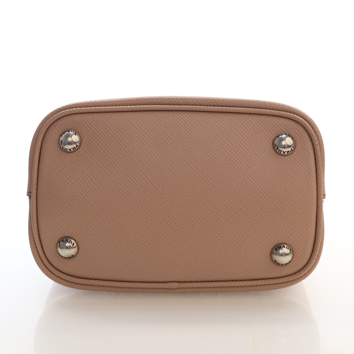 Pre-Owned Prada Small Panier Saffiano Leather Bag, base and feet view, photo 11 of 19