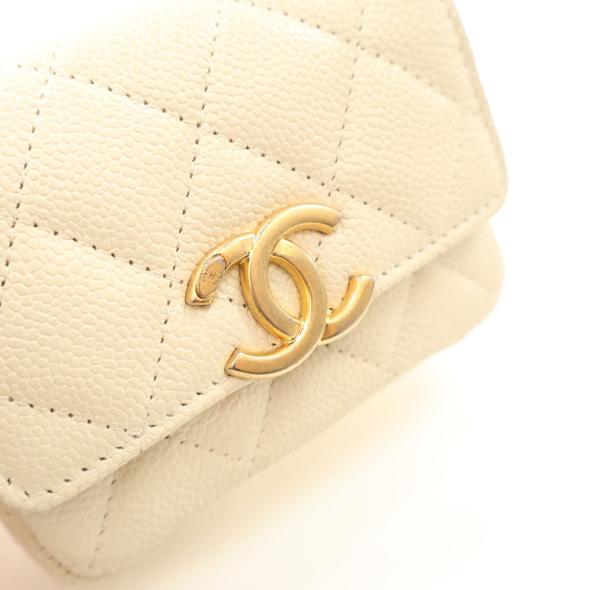 Pre-Owned Chanel Belt Bag Caviar Leather, gold embossed logo detail