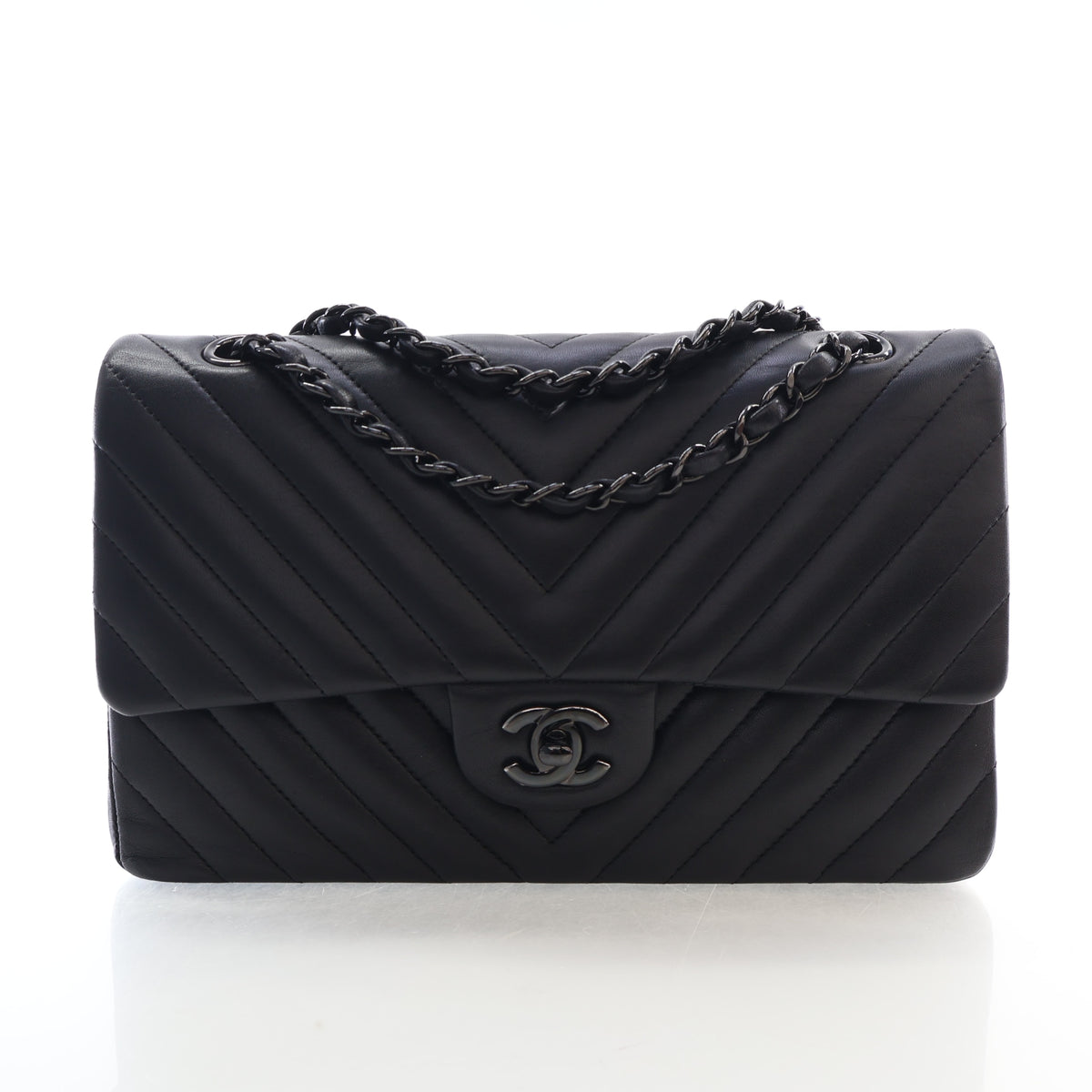 Chanel Medium Lambskin Chevron So Black Double Flap Bag, photo 1 of 17