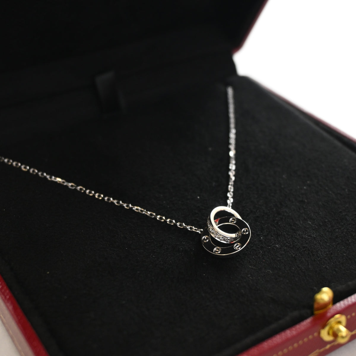 Pre-Owned Cartier Pendant Diamonds Pave Love, with dust bag