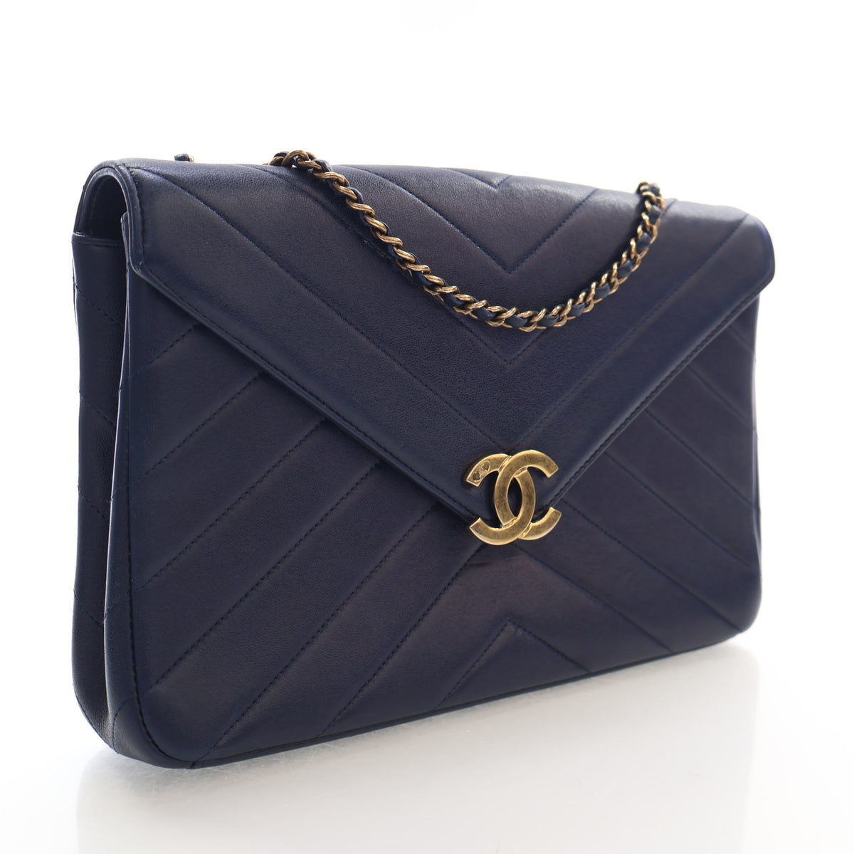 Pre-Owned Chanel Flap Bag Medium Lambskin Chevron Paris-seoul Envelope, front view