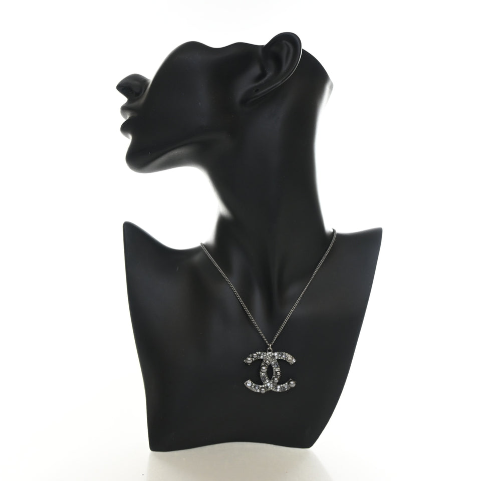 Chanel Large Crystal CC Pendant Necklace