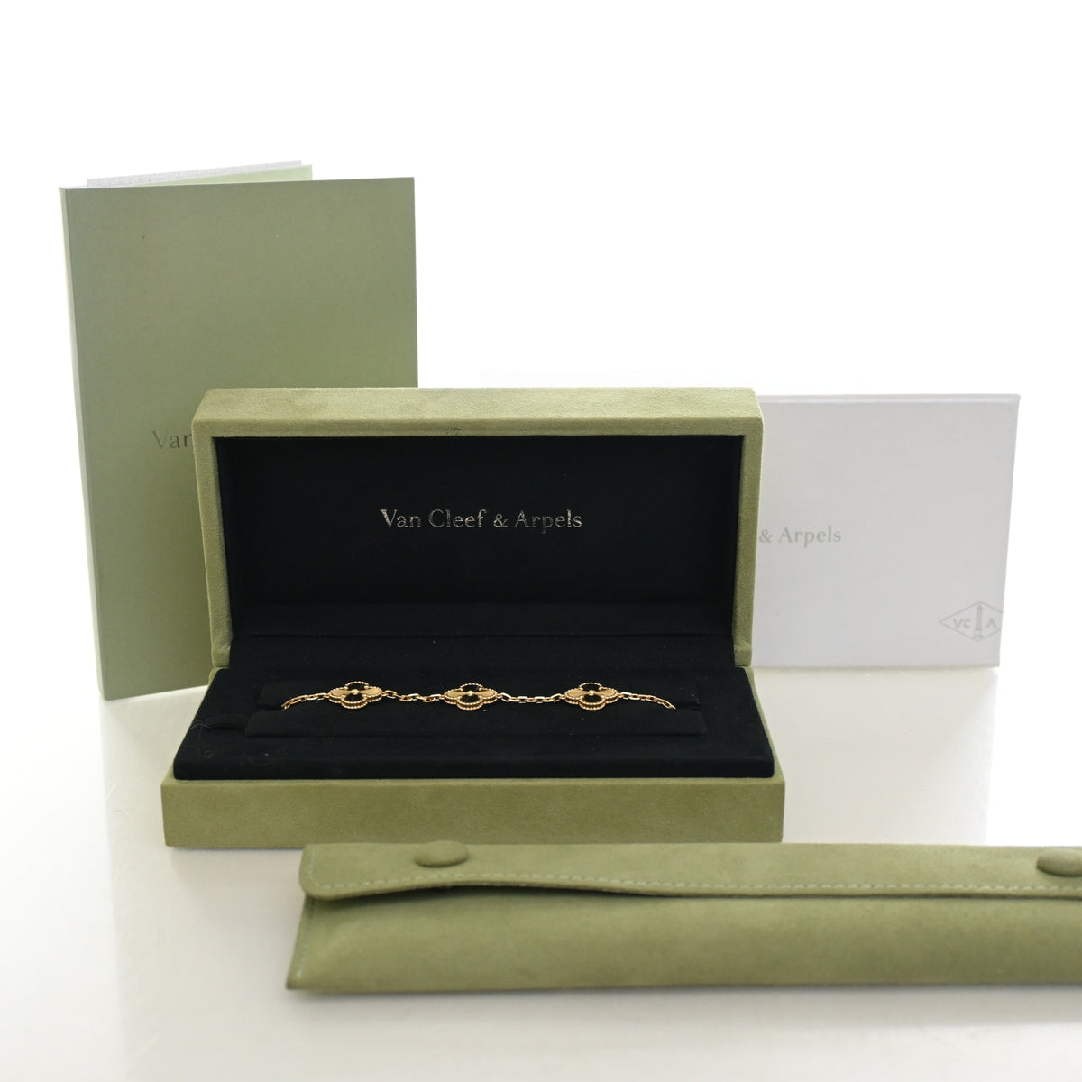 Van Cleef & Arpels 18K Yellow Gold Guilloche 5 Motif Vintage Alhambra Bracelet, photo 7 of 7