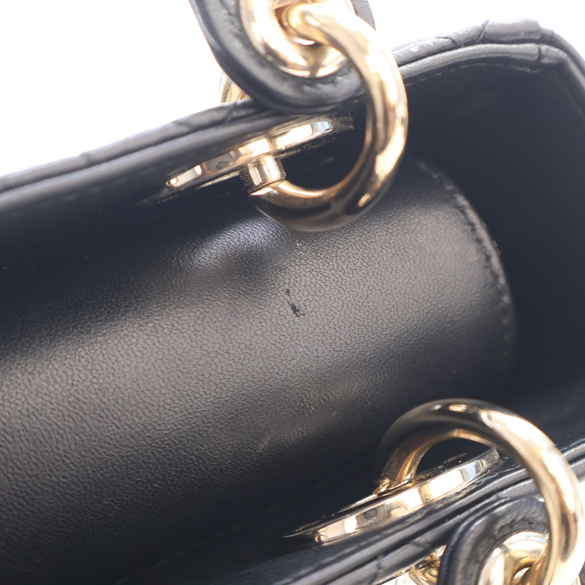 Pre-Owned Christian Dior Lady Dior Small Lambskin My Abcdior, corner and edge detail, photo 15 of 19