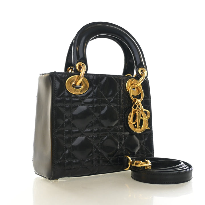 Christian Dior Vintage Mini Glossy Calfskin Lady Dior