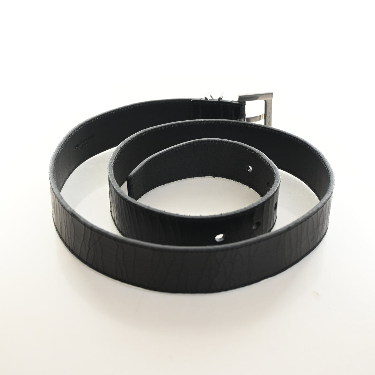 Pre-Owned Saint Laurent Belt Sz 85 Leather Cassandre, flat lay, photo 5 of 8