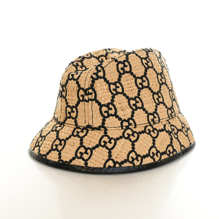 Gucci Raffia Elaphe Interlocking GG Fedora Hat