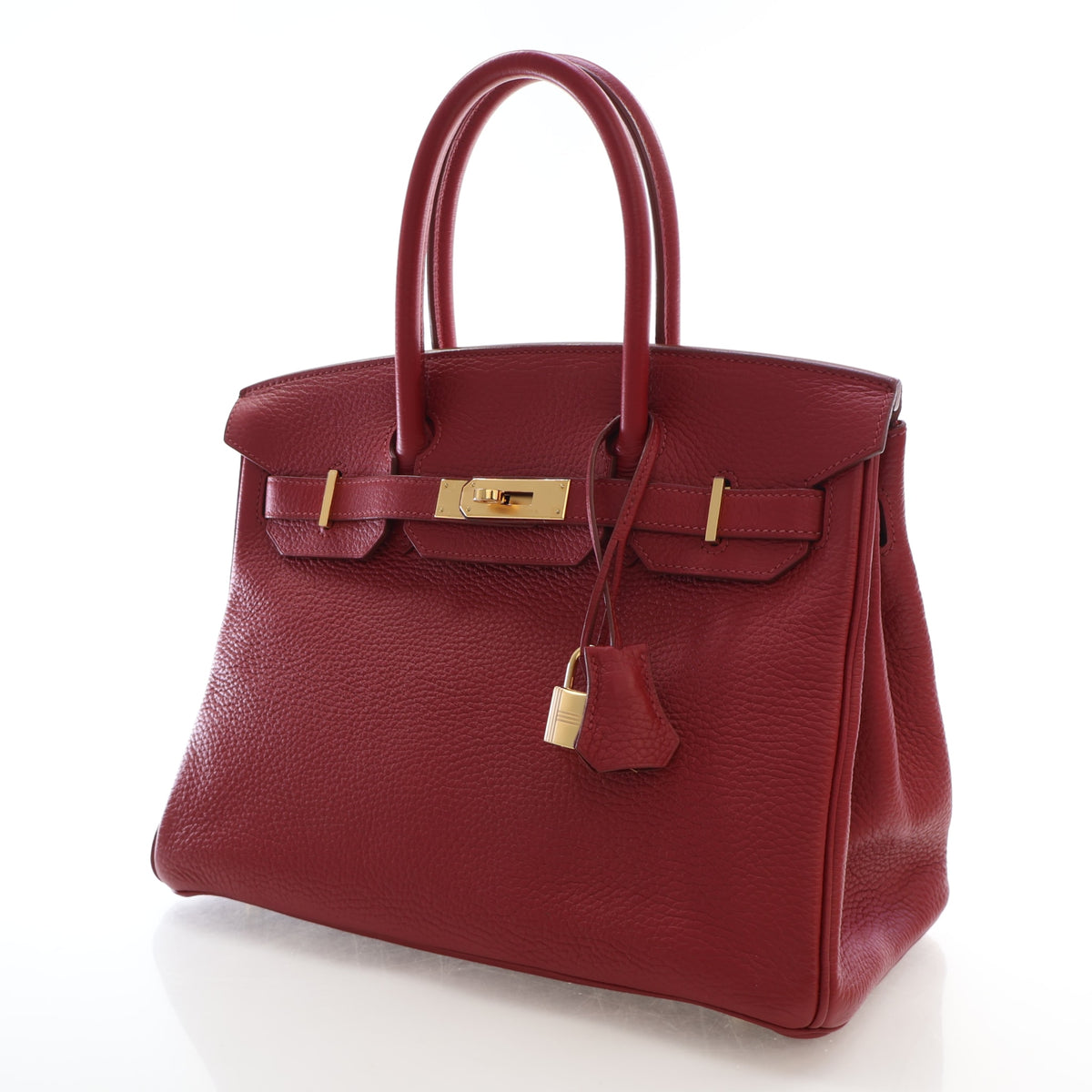 Pre-Owned Hermès Birkin 30 Rouge H Togo Leather, three-quarter view, photo 5 of 21