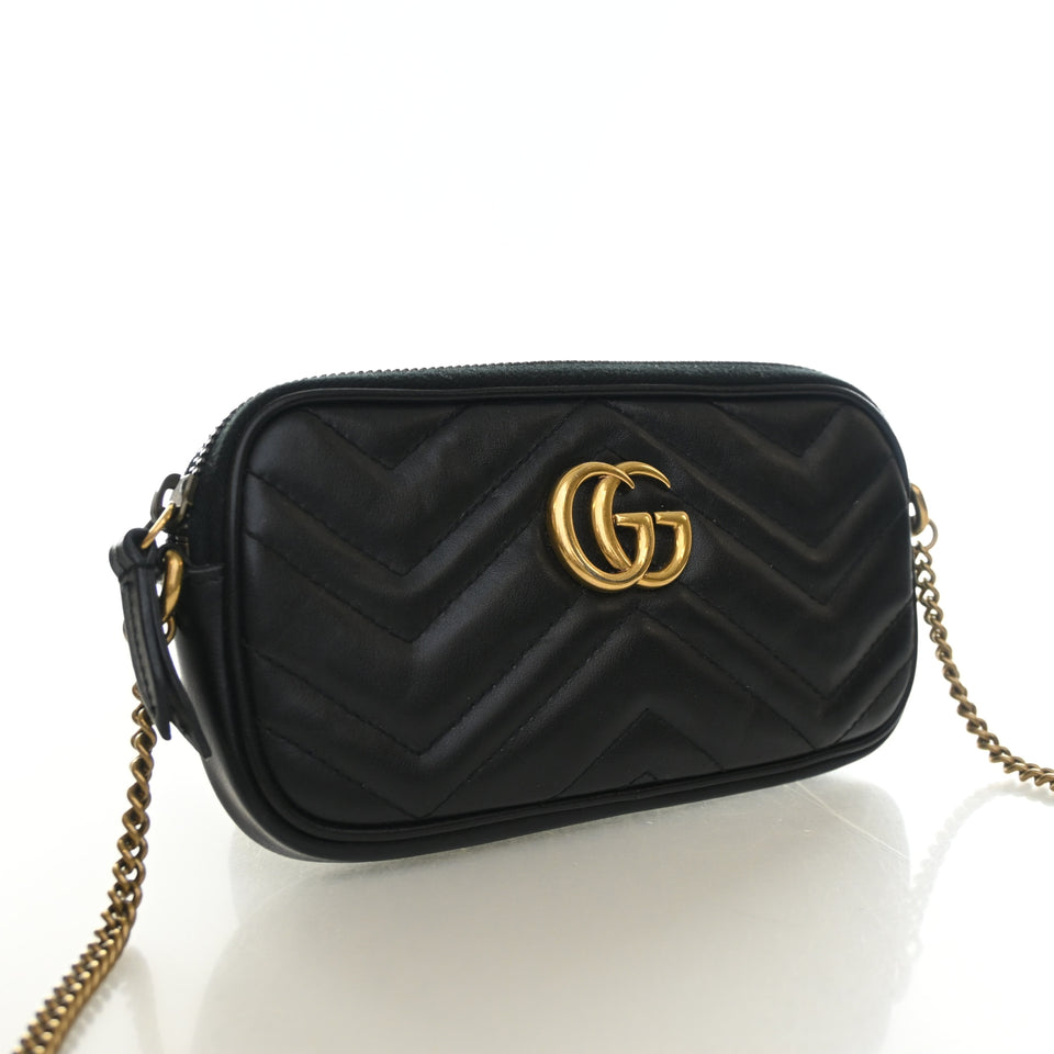 Gucci Mini Calfskin GG Marmont Zip Crossbody