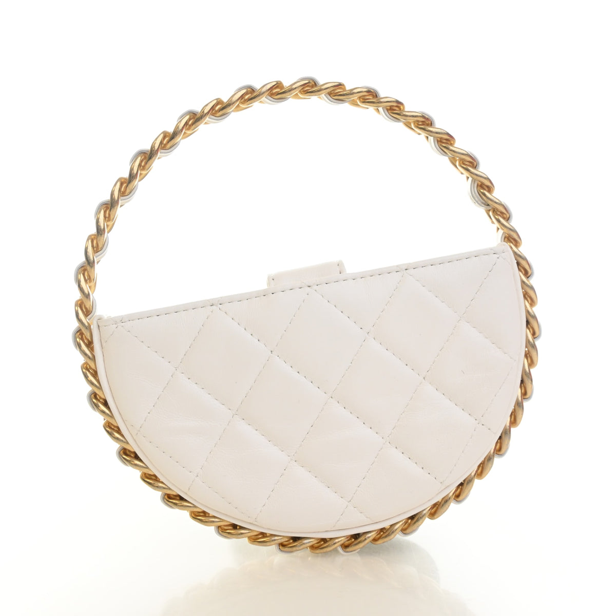 Pre-Owned Chanel Clutch Mini Lambskin Round Camellia, front view, photo 11 of 15