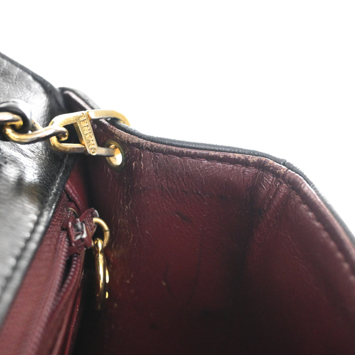 Vintage Chanel Flap Bag Lambskin Diana, open interior