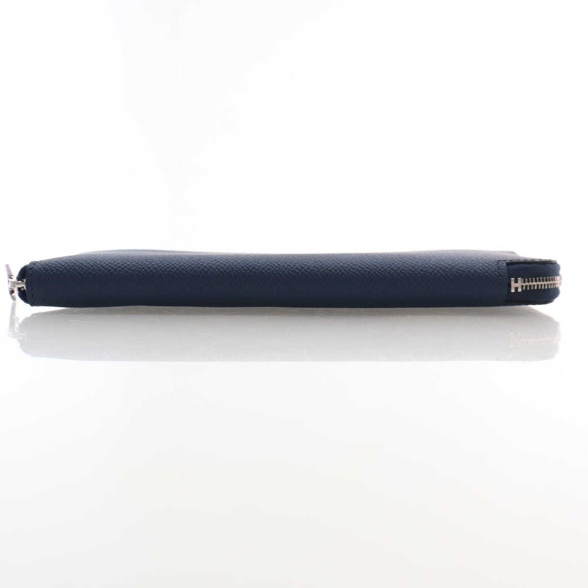 Pre-Owned Hermès Wallet Bleu Noir Evercolor Leather Silk'in Classique Long, side profile, photo 9 of 19