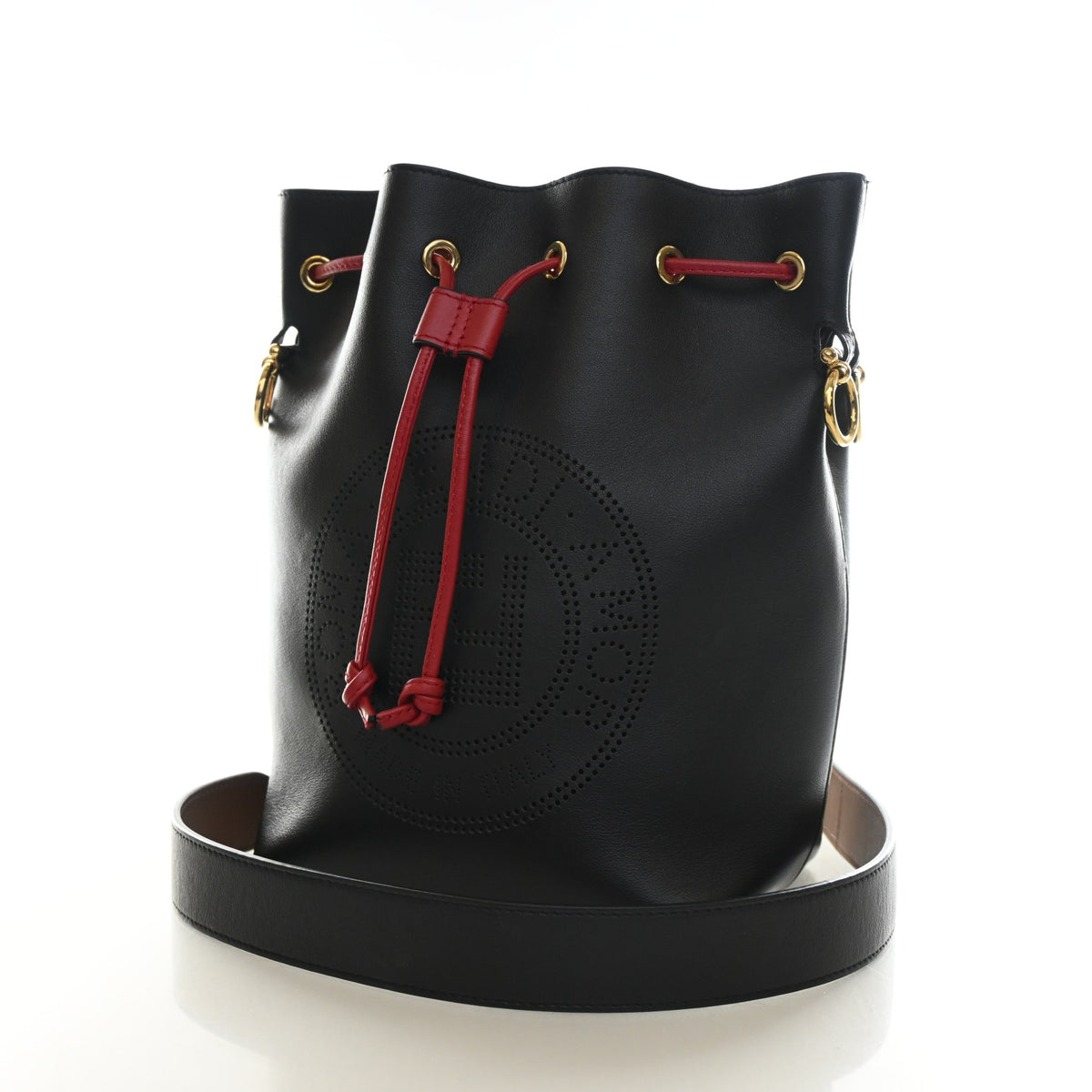 Fendi Calfskin Perforated Mon Tresor Bucket Bag, photo 3 of 13