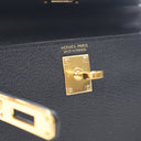 Hermes Noir Chevre Mini Kel...
