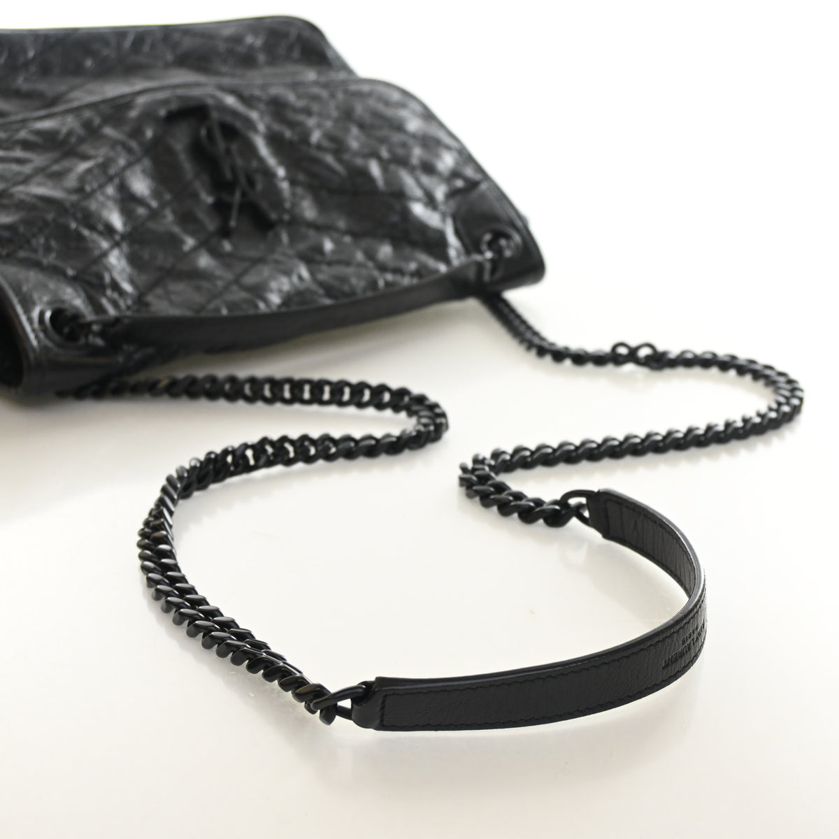 Vintage Saint Laurent Medium Leather Niki, strap and chain detail