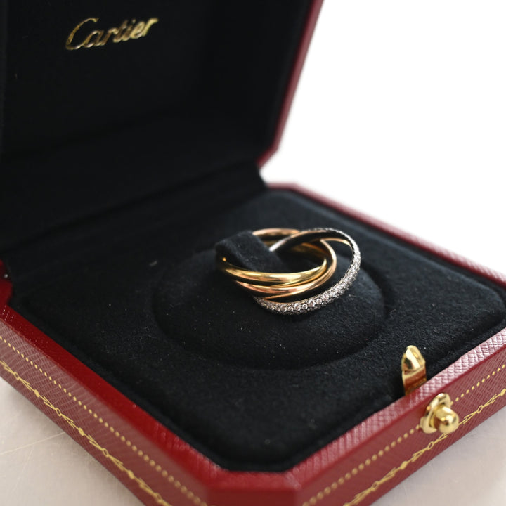 Cartier Diamonds Small Model Trinity Ring Sz 50