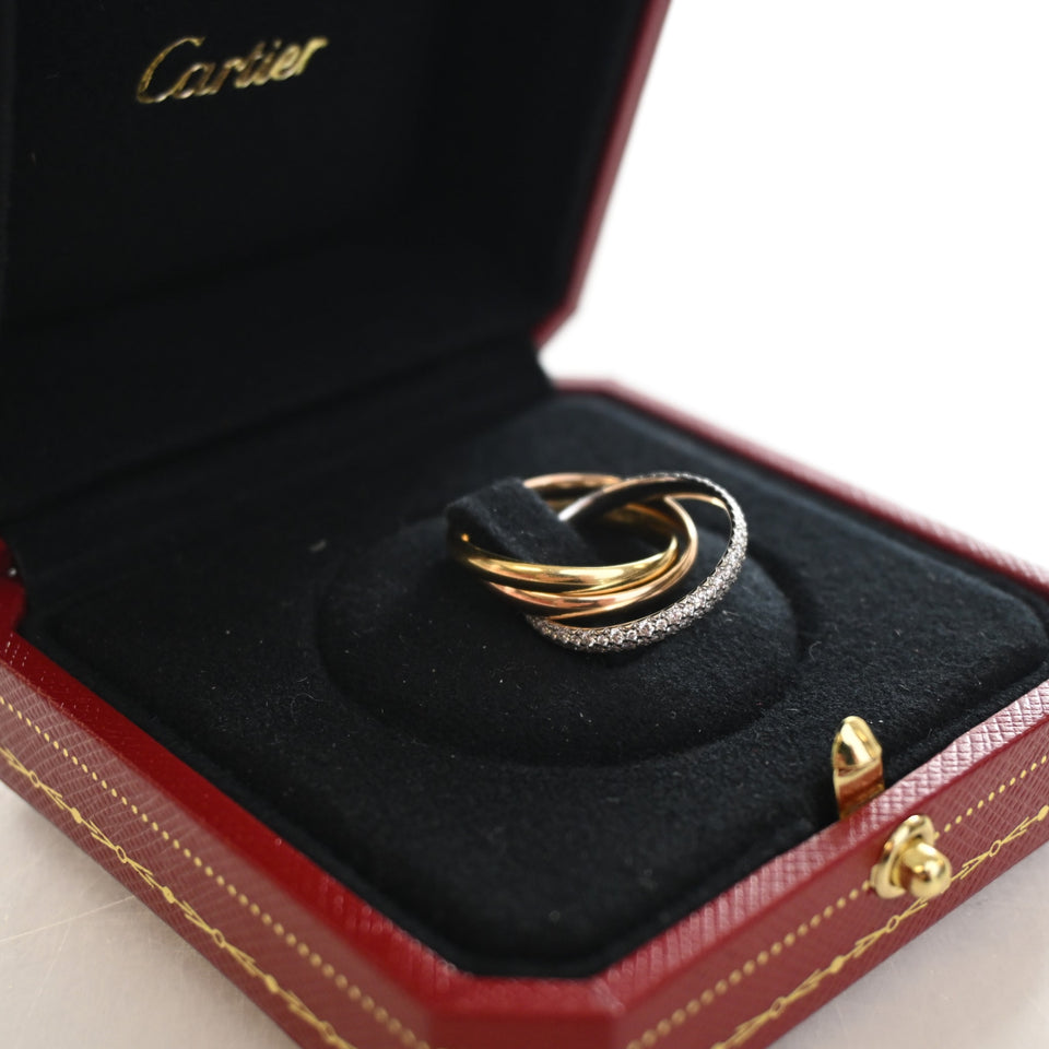Cartier Diamonds Small Model Trinity Ring Sz 50