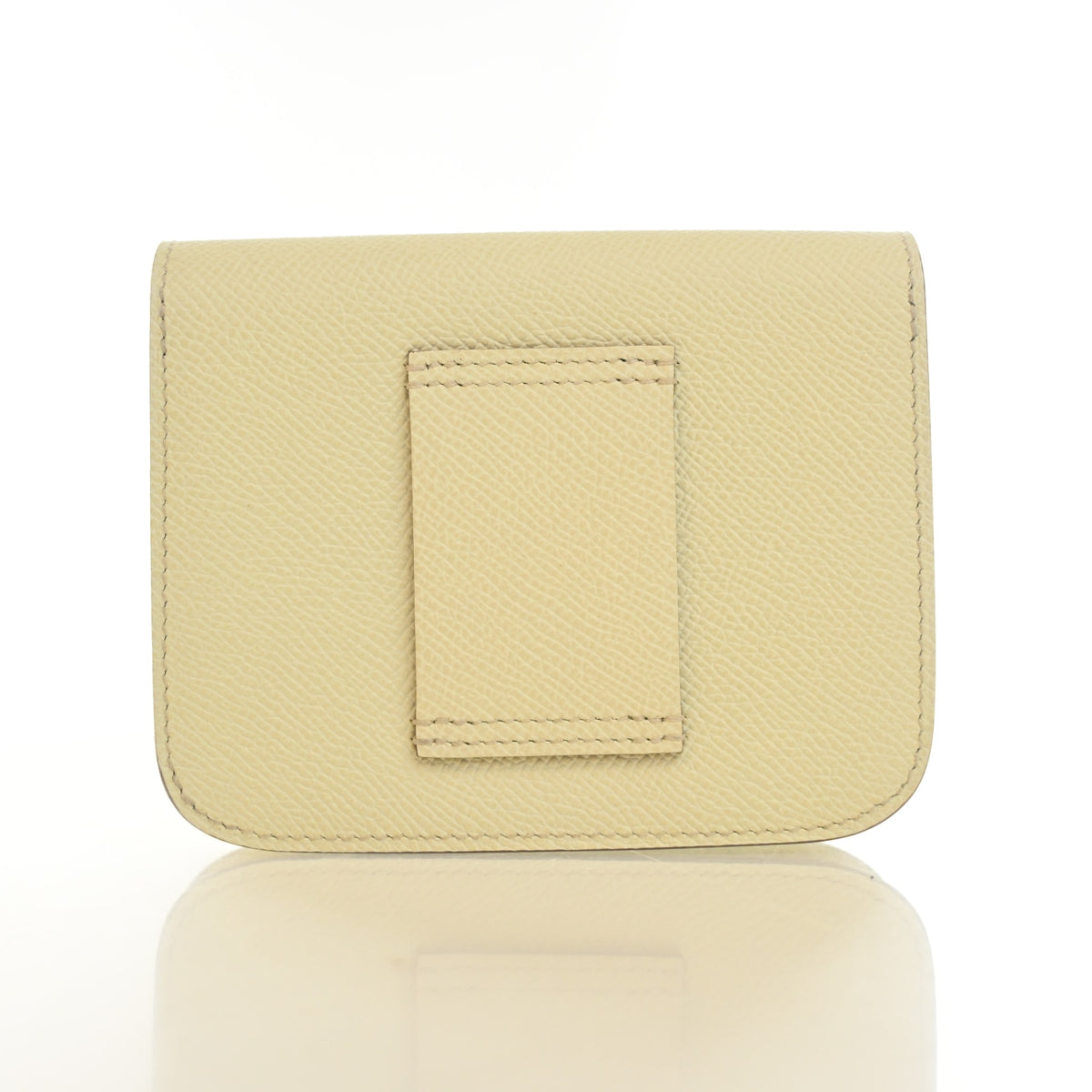 Pre-Owned Hermès Constance Jaune Poussin Slim Wallet, back view