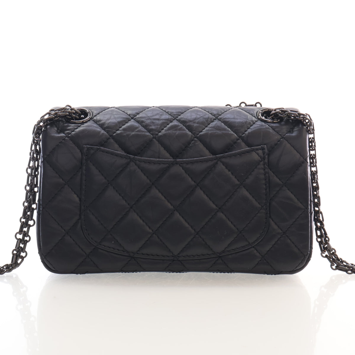 Pre-Owned Chanel Flap Bag Mini Aged Calfskin Reissue 2.55, back view