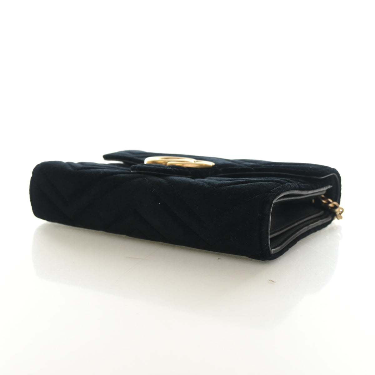 Pre-Owned Gucci Wallet On Chain Velvet Marmont WOC, side profile, photo 7 of 14