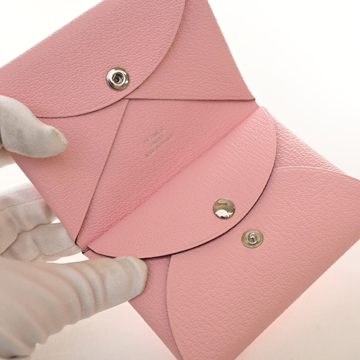Hermes Rose Sakura Calvi Duo Card Holder, photo 10 of 13