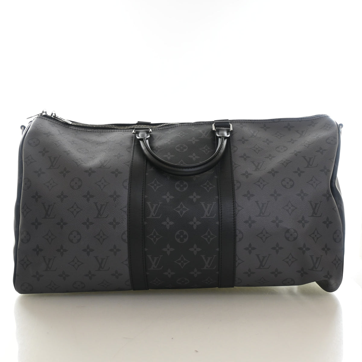 Pre-Owned Louis Vuitton 50 Monogram Eclipse Keepall Bandouliere, front view