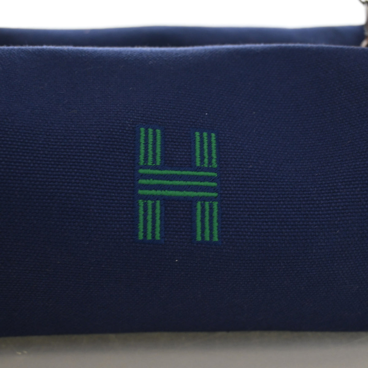 Pre-Owned Hermès Small Marine Toile Bride A Brac Model, logo detail