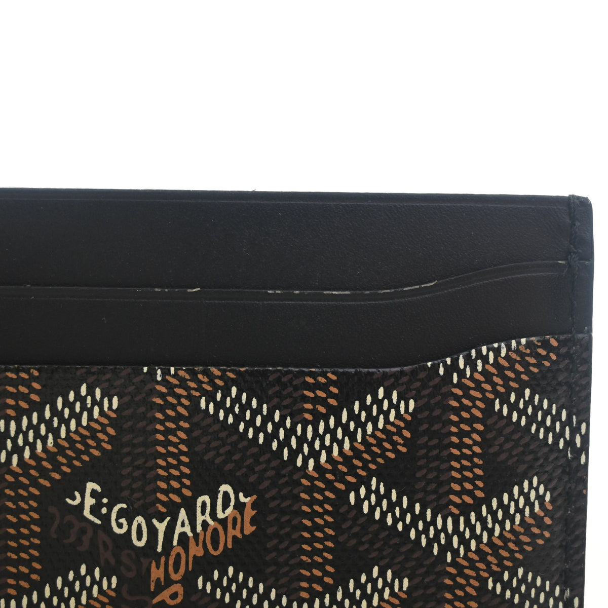 Pre-Owned Goyard Card Holder Goyardine St Sulpice, logo detail, photo 12 of 14