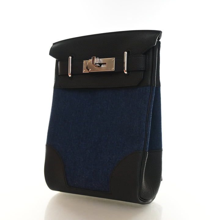 Hermes Noir Denim Hac A Dos PM