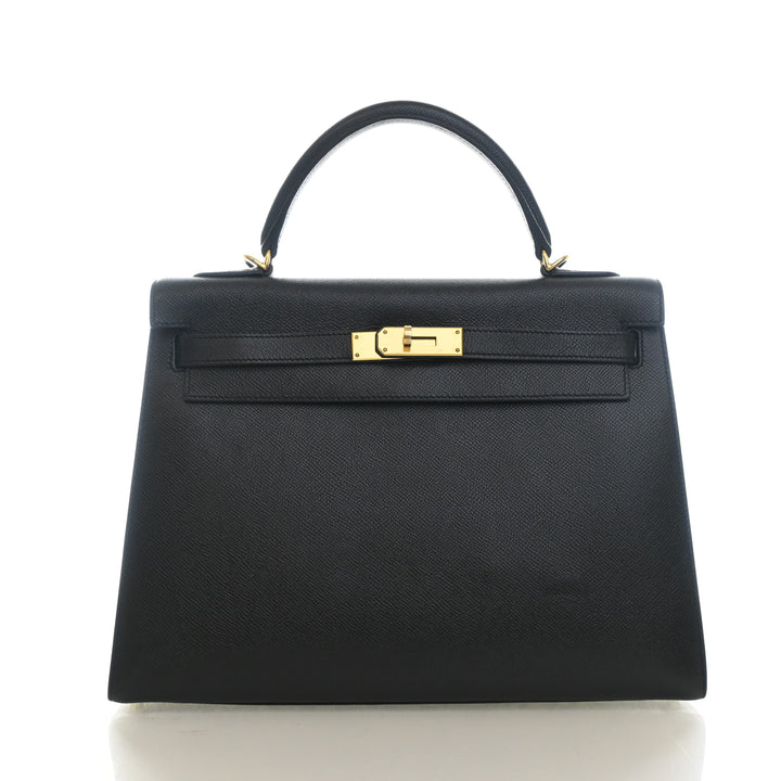 Hermes Noir Epsom Sellier Kelly 32