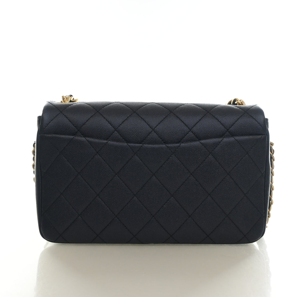 Pre-Owned Chanel Flap Bag Small Caviar Leather Fashion Therapy, back view
