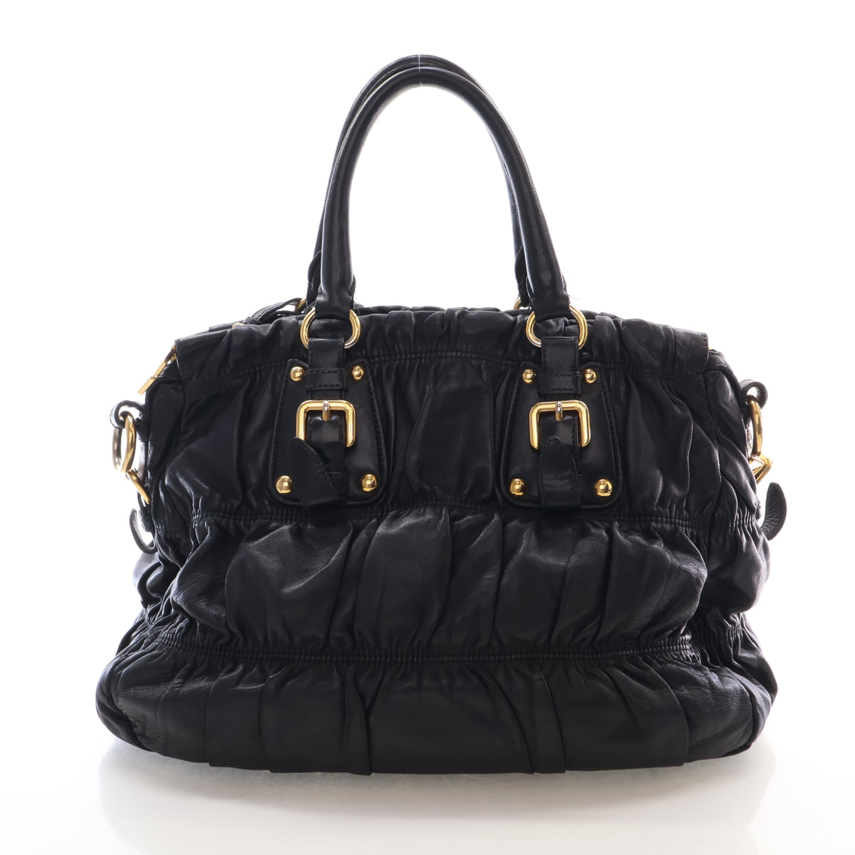 Pre-Owned Prada Shoulder Bag Medium Nappa Leather Gaufre, front view, photo 17 of 19