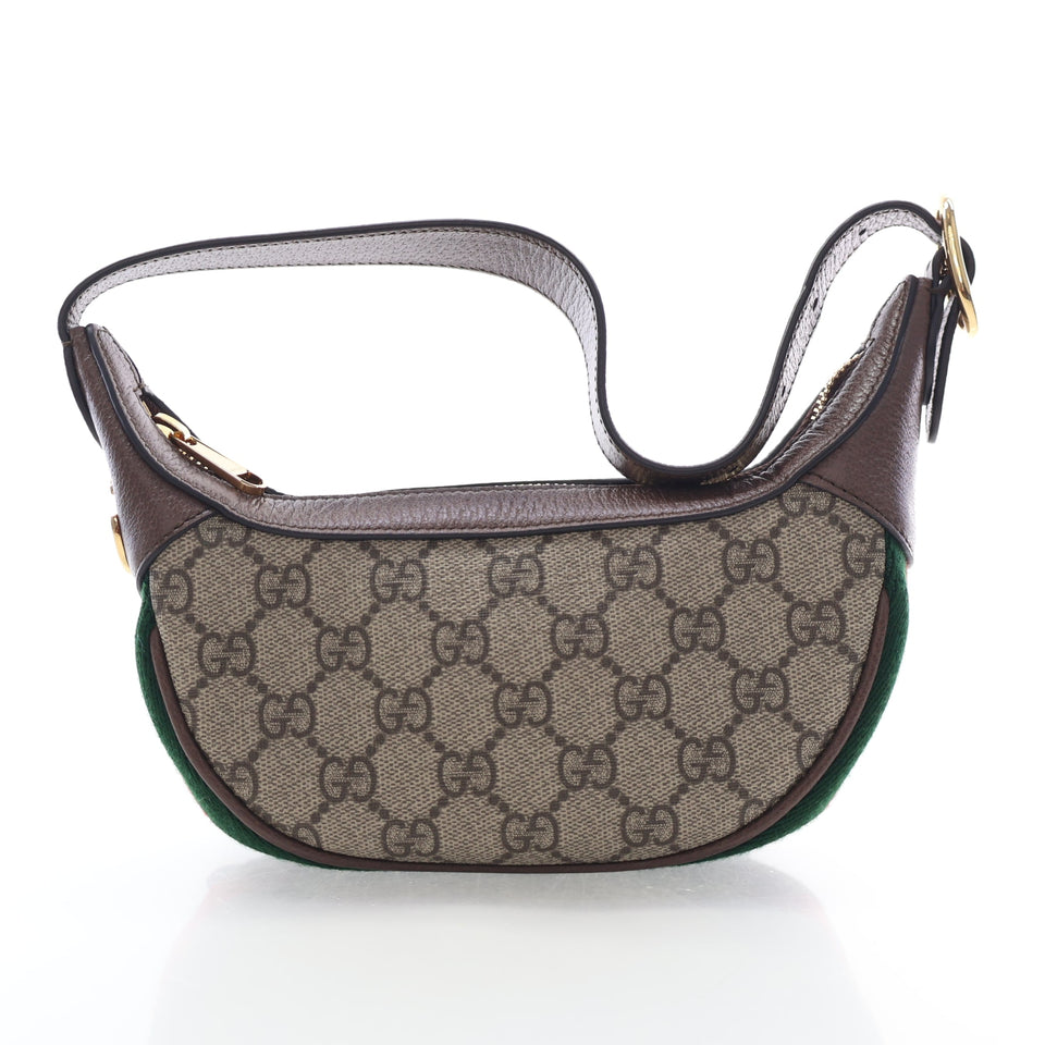 Gucci Mini GG Supreme Ophidia Half Moon Hobo