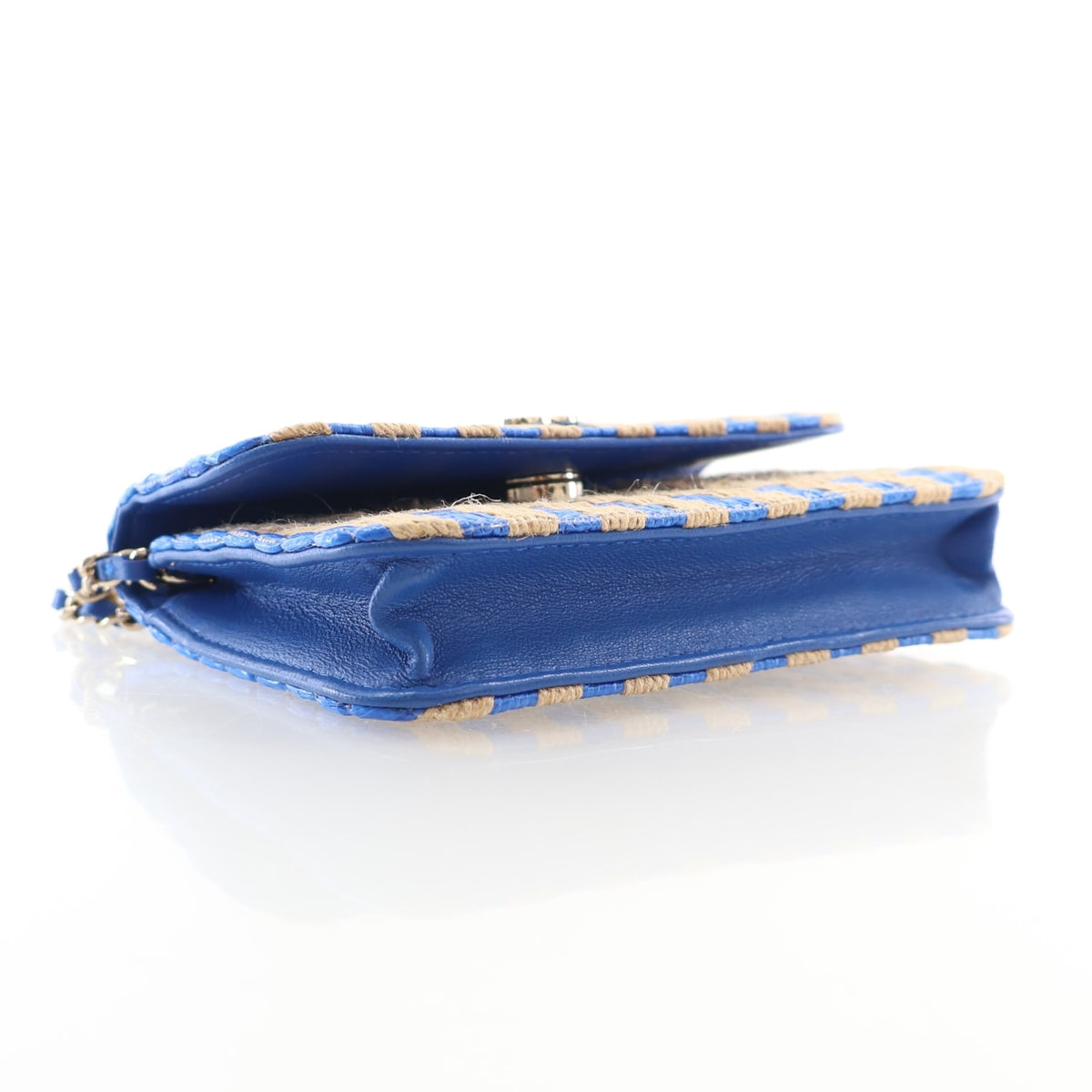 Pre-Owned Chanel Belt Bag Raffia Flap, side profile
